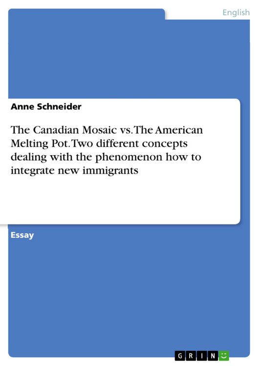 Produktbild: The Canadian Mosaic vs. The American Melting Pot. Two different concepts dealing with the phenomenon how to integrate new immigrants