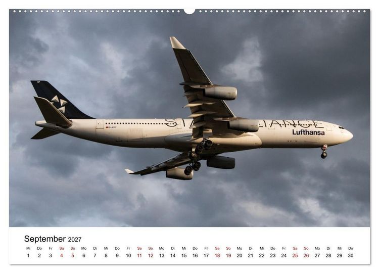 Produktbild: Airbus A340 Der fliegende Bleistift (hochwertiger Premium Wandkalender 2027 DIN A2 quer), Kunstdruck in Hochglanz