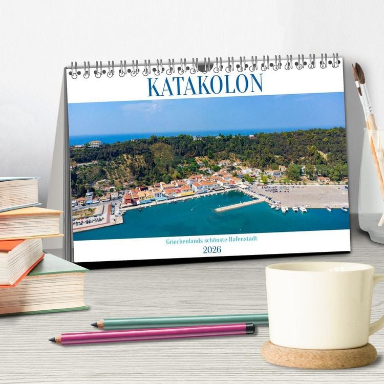 Produktbild: KATAKOLON - Griechenlands sch&ouml;nste Hafenstadt (Tischkalender 2026 DIN A5 quer), CALVENDO Monatskalender