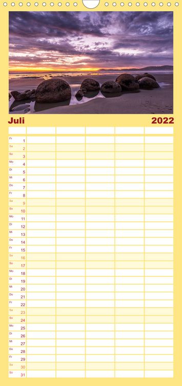 Produktbild: Familienplaner Neuseeland - Attraktiver S&uuml;den (Wandkalender 2022 , 21 cm x 45 cm, hoch)