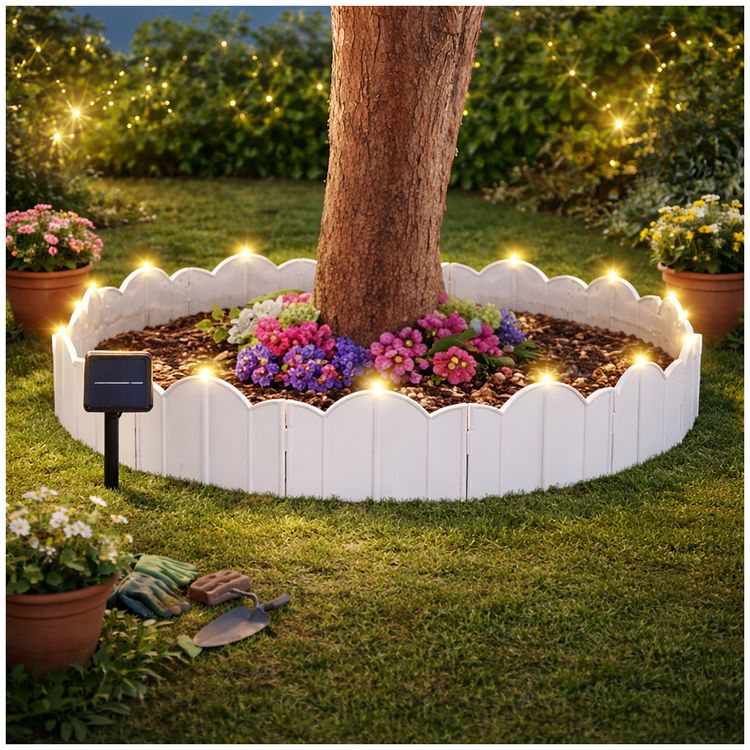 Produktbild: HTI-Living Beetumrandung Nessa Solar, Cloud, 60teilig, wei&szlig;