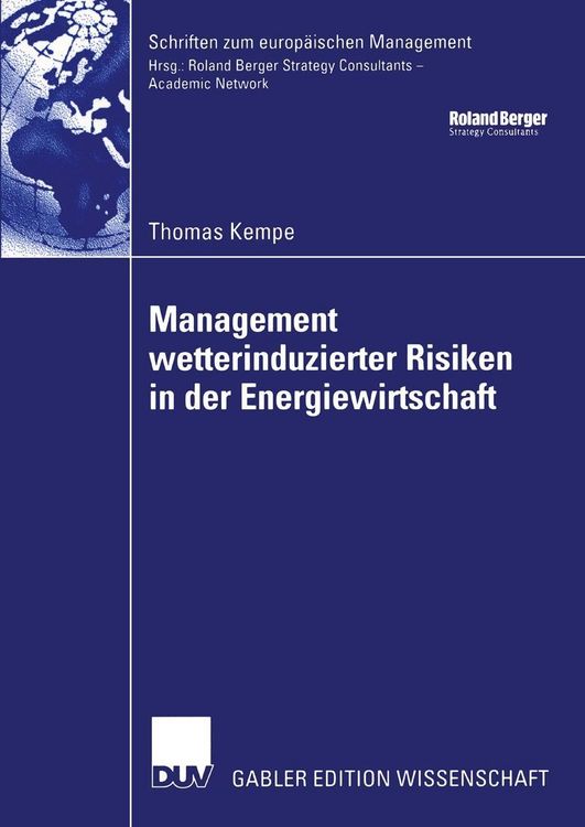 Produktbild: Management wetterinduzierter Risiken in der Energiewirtschaft