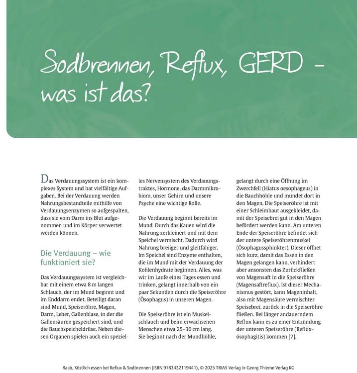 Produktbild: K&ouml;stlich essen Reflux und Sodbrennen