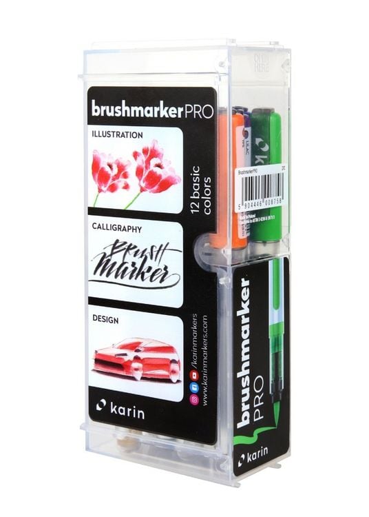 Produktbild: KARIN Marker Brushmarker PRO Basic Colours, 12 Farben