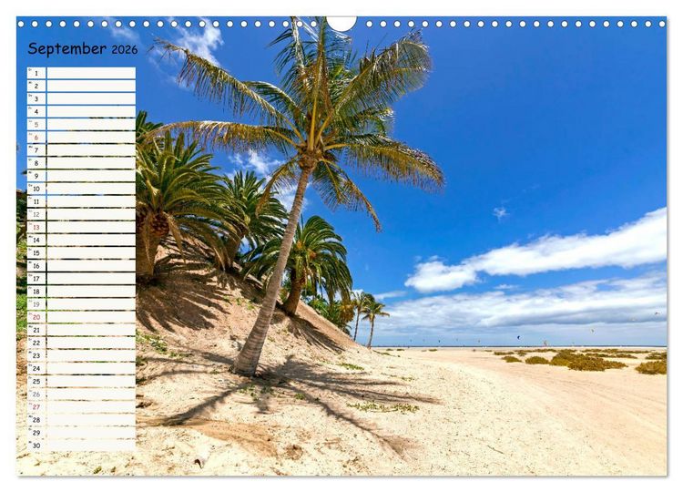 Produktbild: FUERTEVENTURA Geburtstagskalender mit Planerfunktion (Wandkalender 2026 DIN A3 quer), CALVENDO Monatskalender