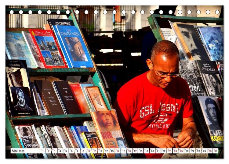 Produktbild: Leseland Kuba - Buchh&auml;ndler in Havanna (Tischkalender 2026 DIN A5 quer), CALVENDO Monatskalender