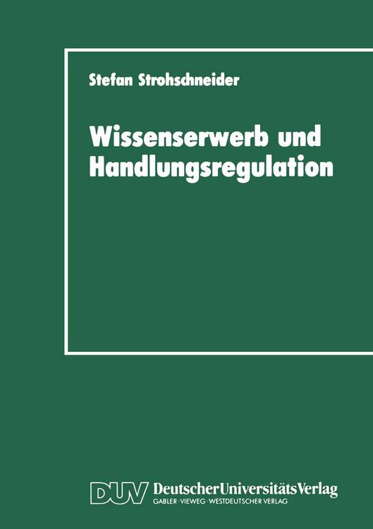 Produktbild: Wissenserwerb und Handlungsregulation