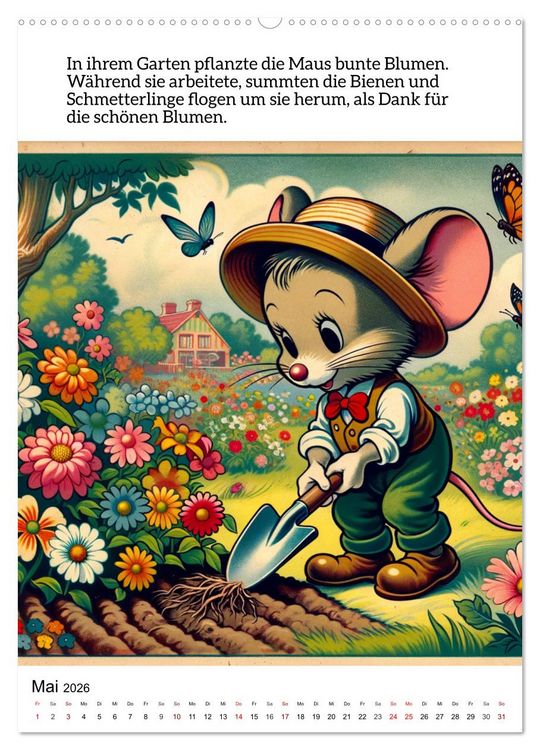 Produktbild: Die Maus - Mit Zw&ouml;lf munteren M&auml;usemomenten durchs Jahr (hochwertiger Premium Wandkalender 2026 DIN A2 hoch), Kunstdruck in Hochglanz
