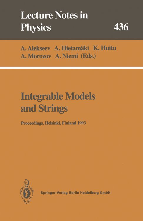 Produktbild: Integrable Models and Strings