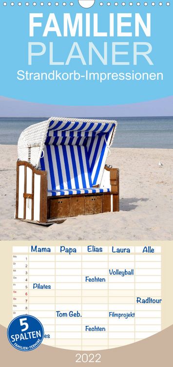 Produktbild: Familienplaner Strandkorb-Impressionen (Wandkalender 2022 , 21 cm x 45 cm, hoch)