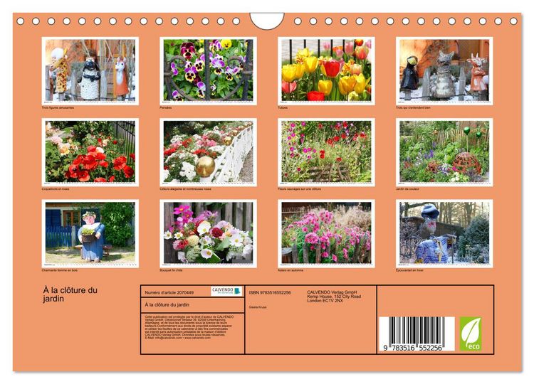Produktbild: &Agrave; la cl&ocirc;ture du jardin (Calendrier mural 2026 DIN A4 vertical), CALVENDO calendrier mensuel