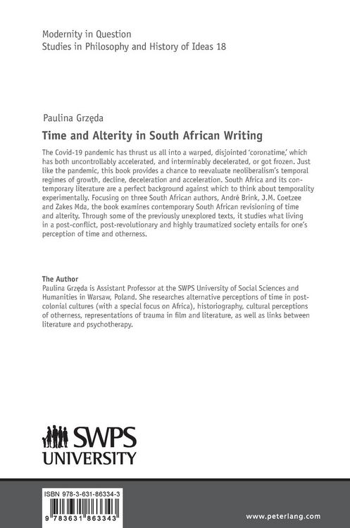 Produktbild: Time and Alterity in South African Writing