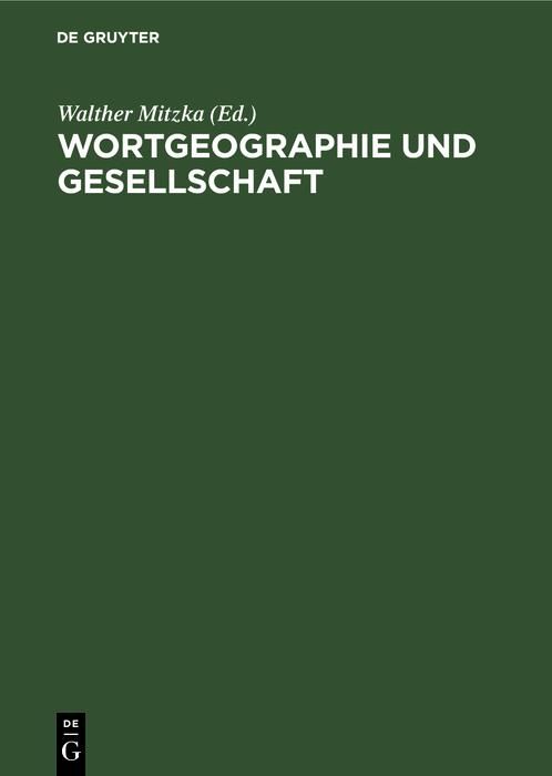 Produktbild: Wortgeographie und Gesellschaft