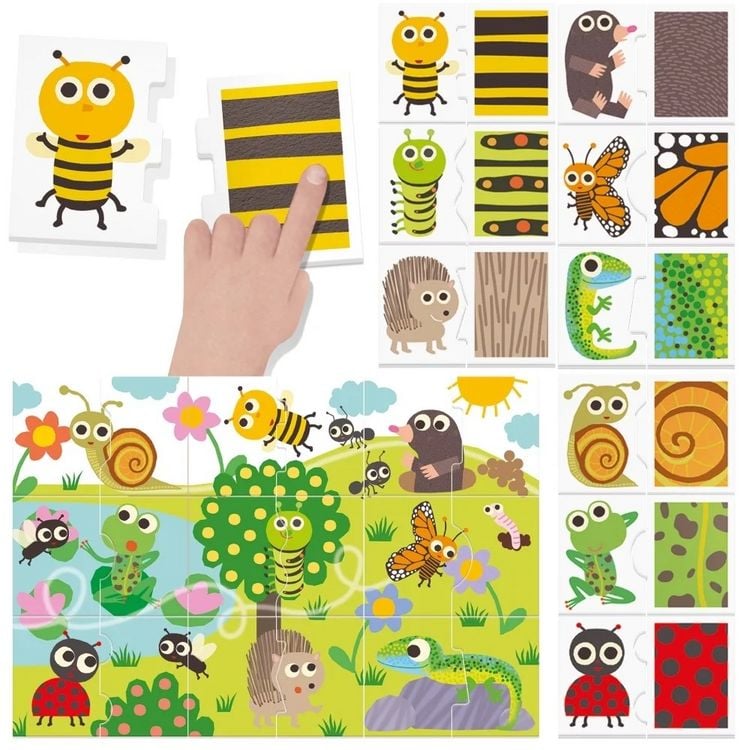 Produktbild: Lernspiel Montessori Tier-Puzzle F&uuml;hle & Erkenne