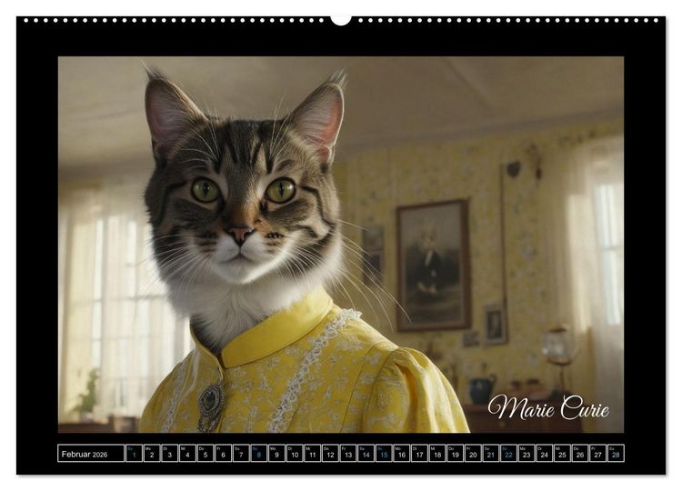 Produktbild: Katzen der Ber&uuml;hmtheiten - Ein Jahr voller ikonischer Schnurrhaare (Wandkalender 2026 DIN A2 quer), CALVENDO Monatskalender