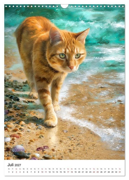 Produktbild: Feuer auf vier Pfoten - Die sch&ouml;nsten roten Katzen (Wandkalender 2027 DIN A3 hoch), CALVENDO Monatskalender