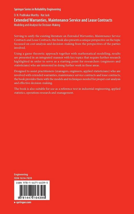 Produktbild: Extended Warranties, Maintenance Service and Lease Contracts