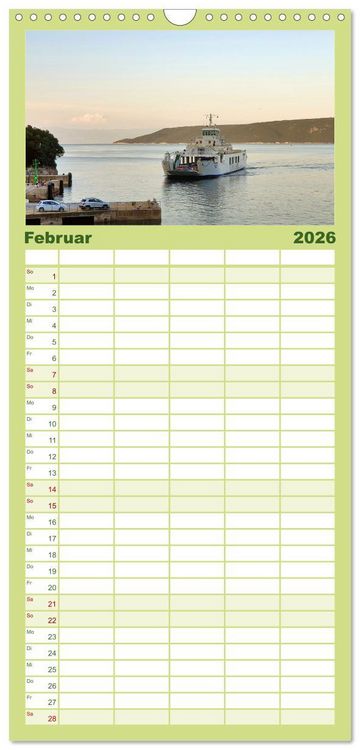 Produktbild: Familienplaner 2026 - Die Insel Cres - Raue Sch&ouml;nheit in Kroatien mit 5 Spalten (Wandkalender, 21 x 45 cm) CALVENDO