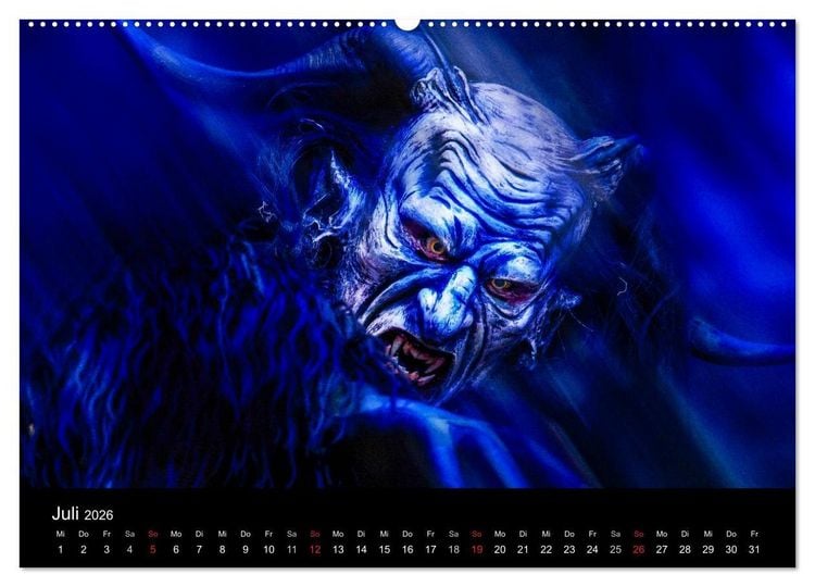 Produktbild: Perchten und Krampusse im Voralpenland (hochwertiger Premium Wandkalender 2026 DIN A2 quer), Kunstdruck in Hochglanz