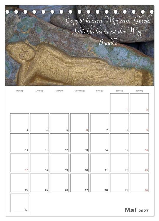 Produktbild: Harmonie und Freude Buddhistische Weisheiten 2027 (Tischkalender 2027 DIN A5 hoch), CALVENDO Monatskalender
