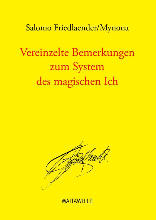 Produktbild: Vereinzelte Bemerkungen zum System des magischen Ich