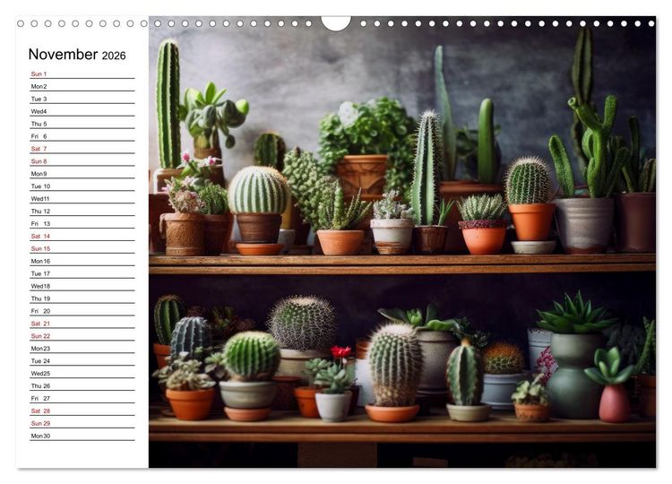 Produktbild: Cacti Wonderland (Wall Calendar 2026 DIN A3 landscape), CALVENDO 12 Month Wall Calendar