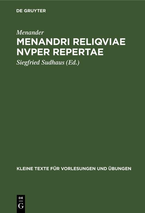 Produktbild: Menandri reliqviae nvper repertae