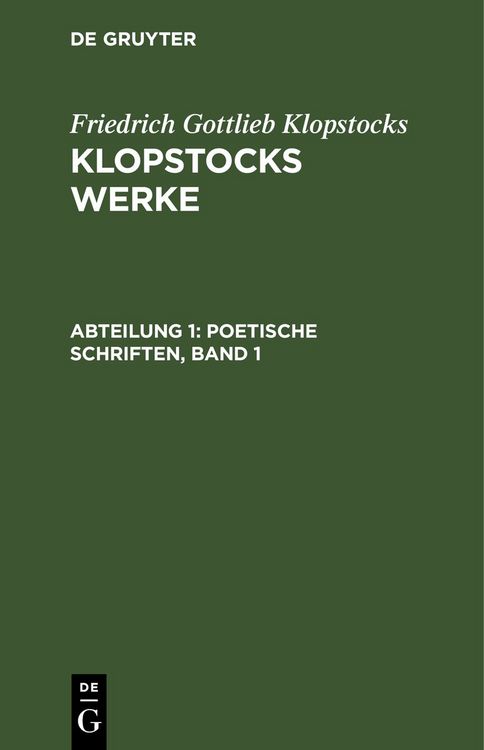 Produktbild: Poetische Schriften, Band 1