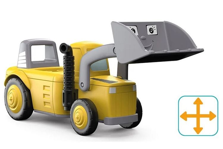 Produktbild: SIKU 0146 - Toddys Luke Loady, Spielzeugauto mit R&uuml;ckziehmotor und Spielfigur, gelb/grau