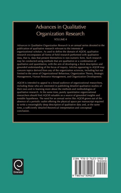 Produktbild: Advances in Qualitative Organization Research