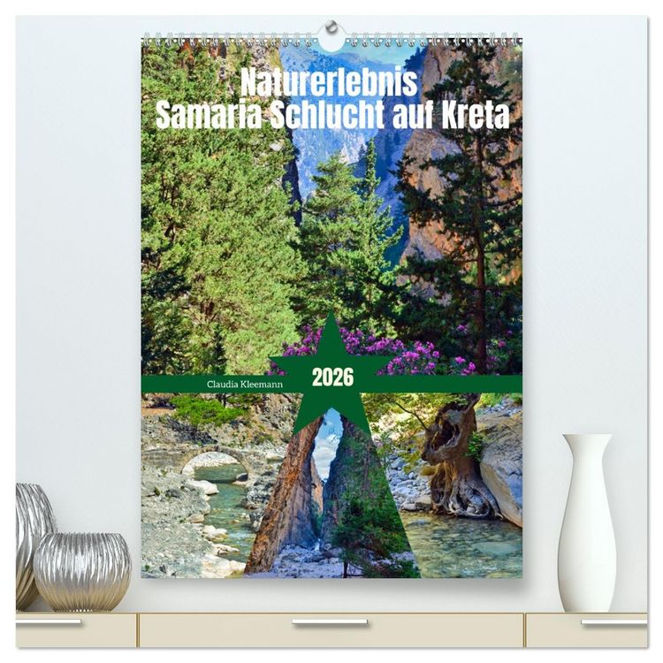 Produktbild: Naturerlebnis Samaria Schlucht auf Kreta (hochwertiger Premium Wandkalender 2026 DIN A2 hoch), Kunstdruck in Hochglanz