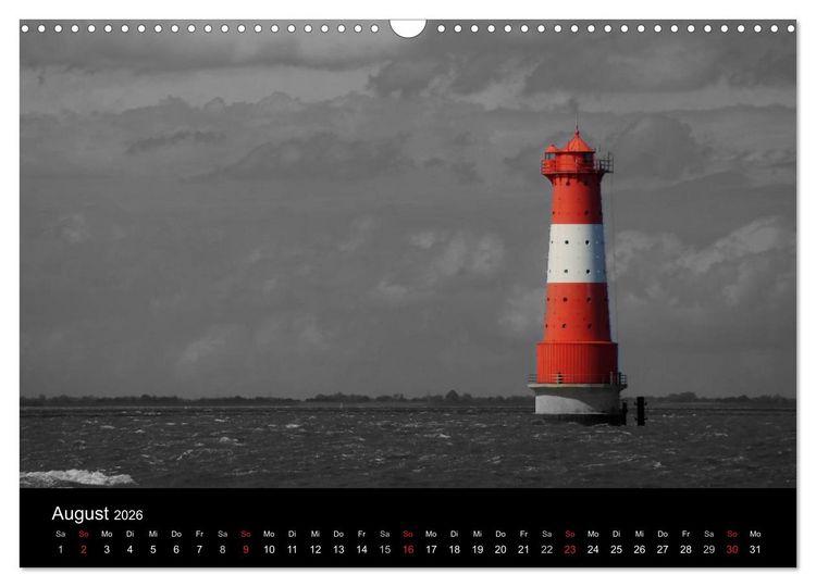 Produktbild: schwarz/wei&szlig; trifft farbe (Wandkalender 2026 DIN A3 quer), CALVENDO Monatskalender