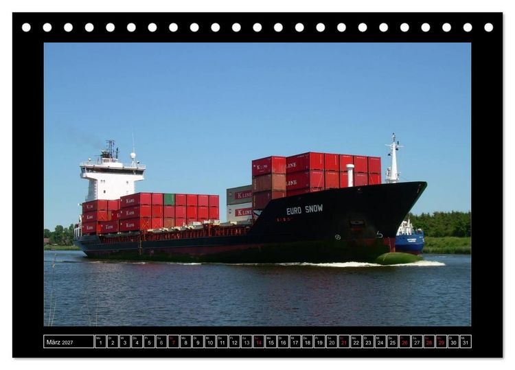 Produktbild: Containerschiffe (Tischkalender 2027 DIN A5 quer), CALVENDO Monatskalender