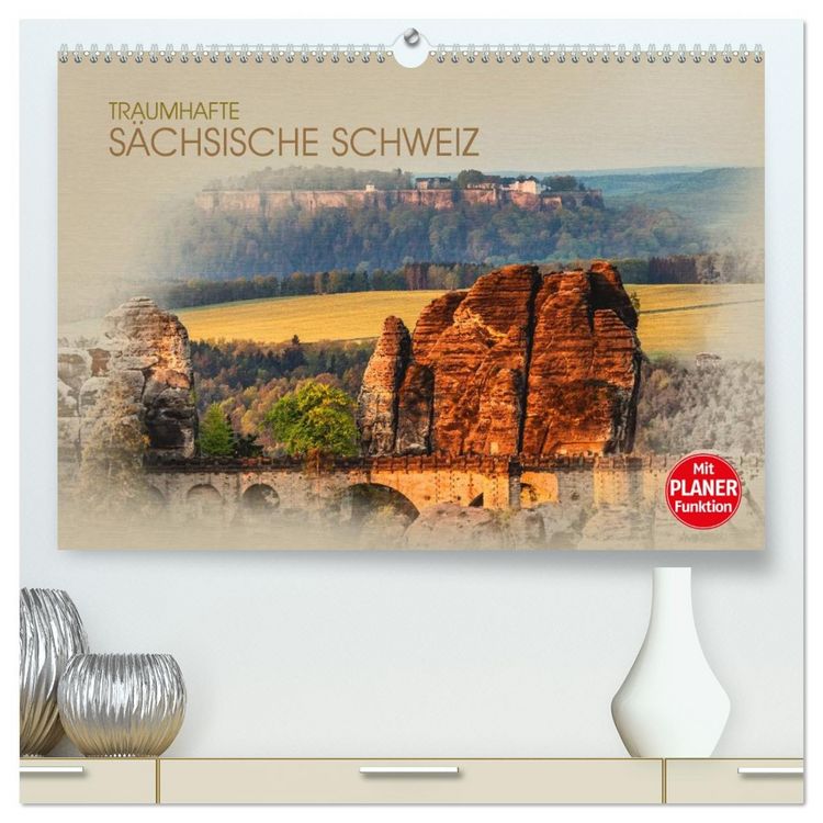 Produktbild: Traumhafte S&auml;chsische Schweiz (hochwertiger Premium Wandkalender 2026 DIN A2 quer), Kunstdruck in Hochglanz