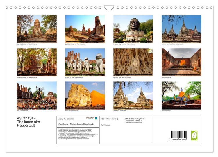 Produktbild: Ayutthaya - Thailands alte Hauptstadt (Wandkalender 2026 DIN A3 quer), CALVENDO Monatskalender