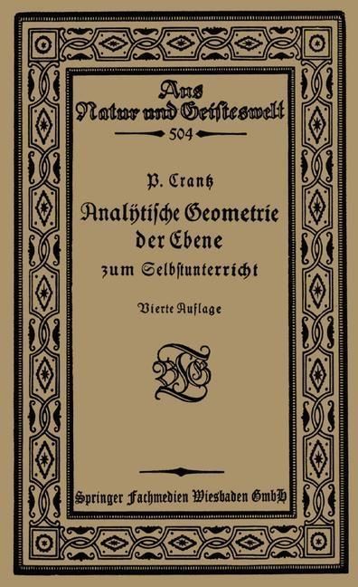 Produktbild: Analytische Geometrie der Ebene zum Selbstunterricht