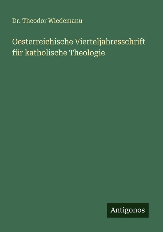 Produktbild: Oesterreichische Vierteljahresschrift f&uuml;r katholische Theologie
