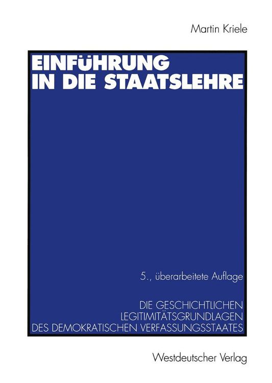 Produktbild: Einf&uuml;hrung in die Staatslehre