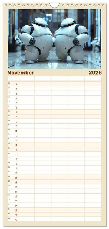 Produktbild: Familienplaner 2026 - Neues aus dem Roboter Sport Club mit 5 Spalten (Wandkalender, 21 x 45 cm) CALVENDO