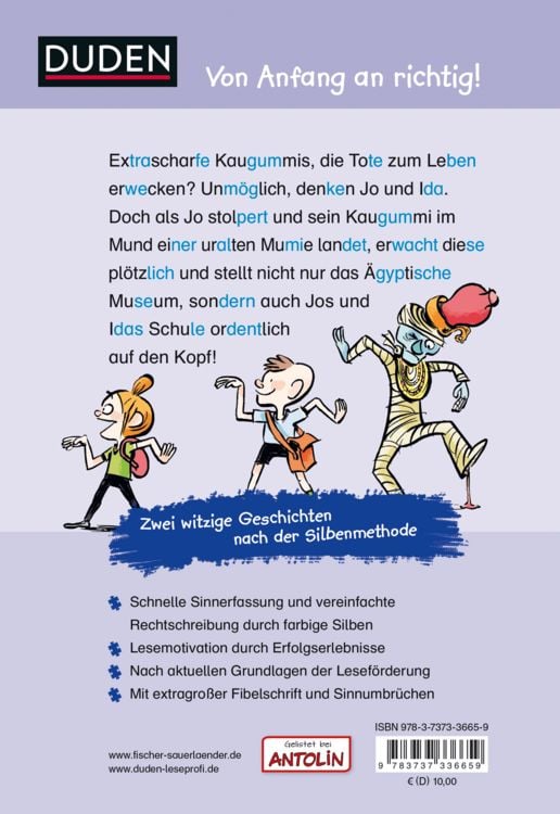 Produktbild: Duden Leseprofi &ndash; Silbe-f&uuml;r-Silbe: Mein Mitsch&uuml;ler, die Mumie, 1. Klasse (Doppelband)