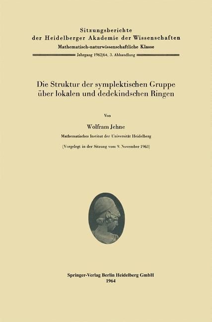 Produktbild: Die Struktur der symplektischen Gruppe &uuml;ber lokalen und dedekindschen Ringen