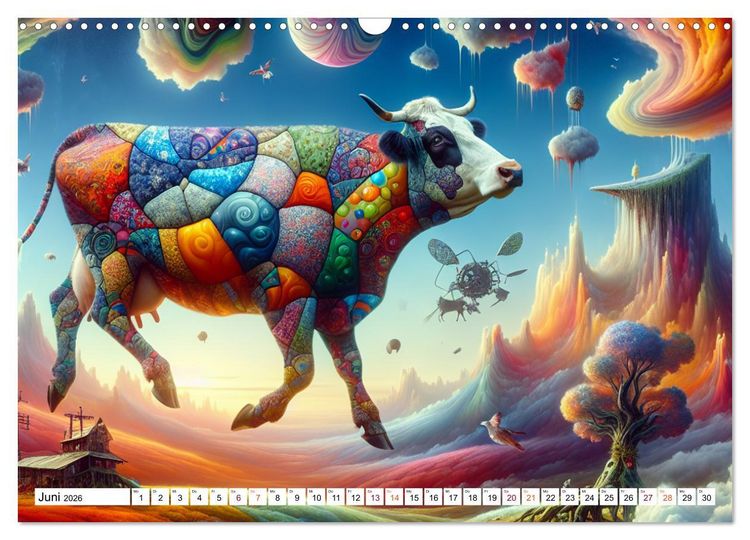 Produktbild: Muh-numentale Meisterwerke (Wandkalender 2026 DIN A3 quer), CALVENDO Monatskalender