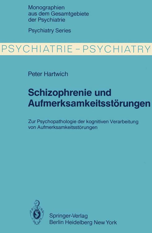 Produktbild: Schizophrenie und Aufmerksamkeitsst&ouml;rungen