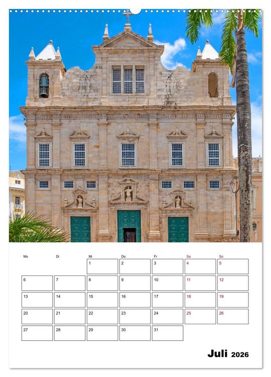 Produktbild: Salvador de Bahia - wundersch&ouml;nes Reiseziel (hochwertiger Premium Wandkalender 2026 DIN A2 hoch), Kunstdruck in Hochglanz