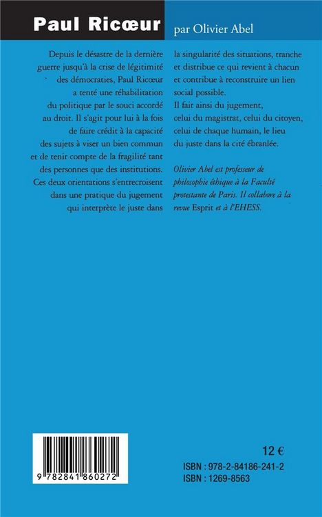 Produktbild: Paul Ricoeur, la promesse et la r&egrave;gle