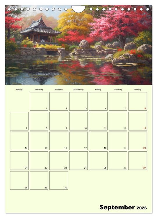 Produktbild: Im japanischen Garten. Zauberhafte Illustrationen (Wandkalender 2026 DIN A4 hoch), CALVENDO Monatskalender