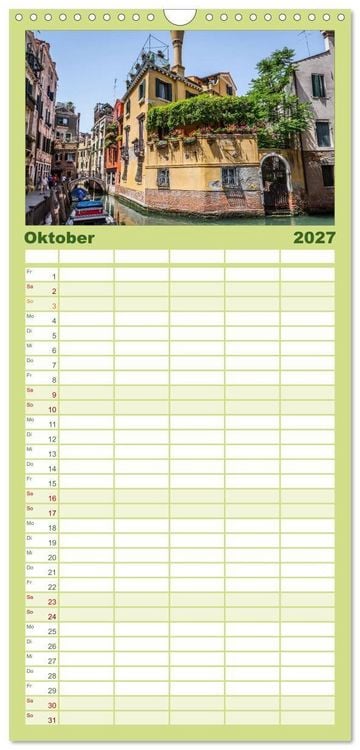 Produktbild: Familienplaner 2027 - Venedig mit 5 Spalten (Wandkalender, 21 x 45 cm) CALVENDO