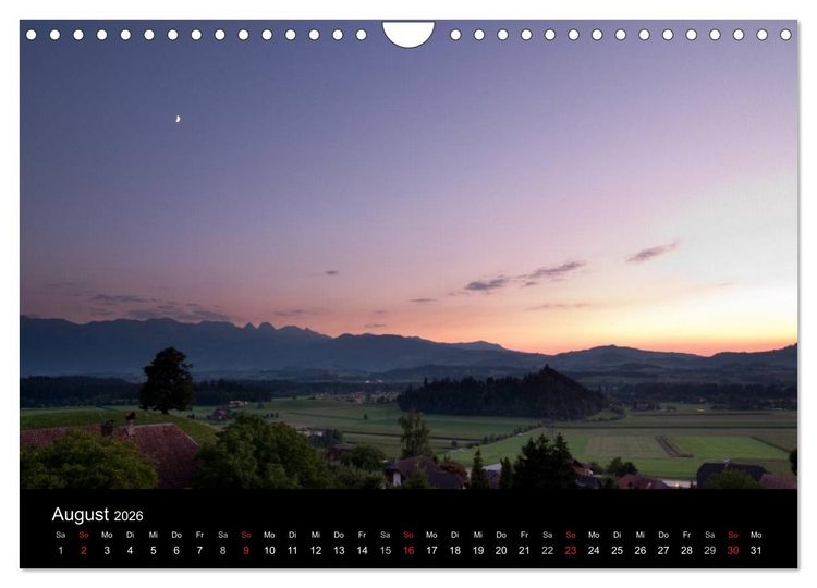 Produktbild: Lichtstimmungen Schweiz 2026 (Wandkalender 2026 DIN A4 quer), CALVENDO Monatskalender