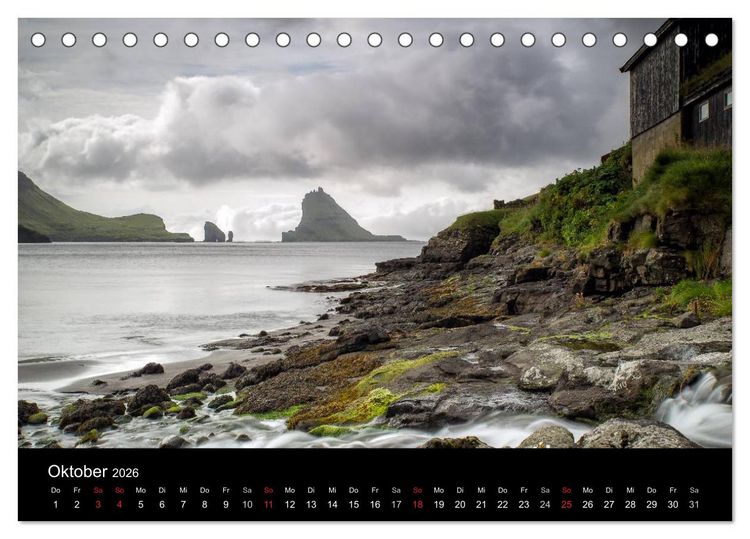 Produktbild: Wunderbare F&auml;r&ouml;er Inseln (Tischkalender 2026 DIN A5 quer), CALVENDO Monatskalender