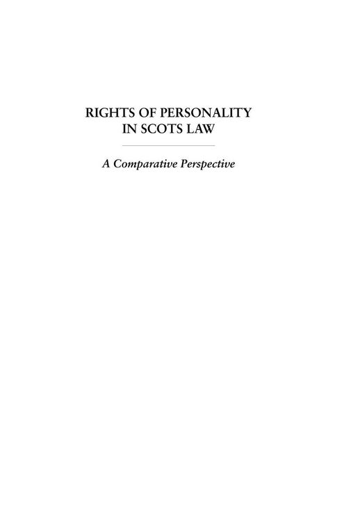 Produktbild: Rights of Personality in Scots Law